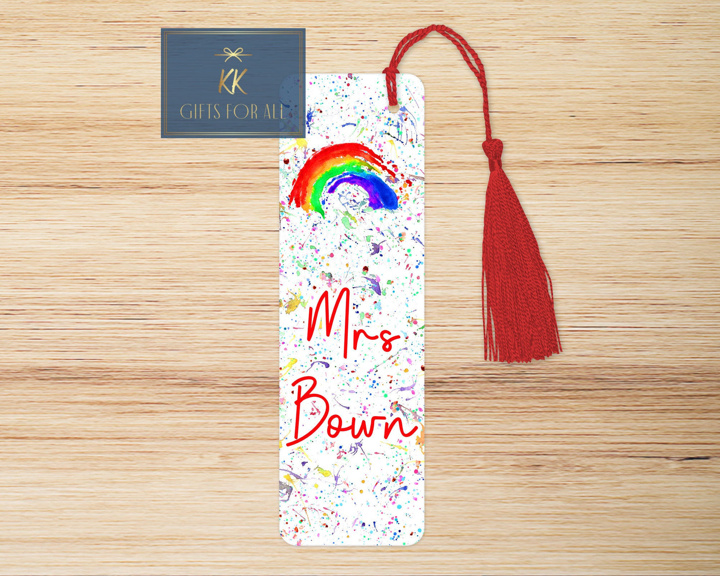 Rainbow bookmark, Personalised Bookmark, Gift For Book Lover, Teacher Gift, Rainbow Colourful Bookmark, Custom Marker, Book Marker, Nan Gift