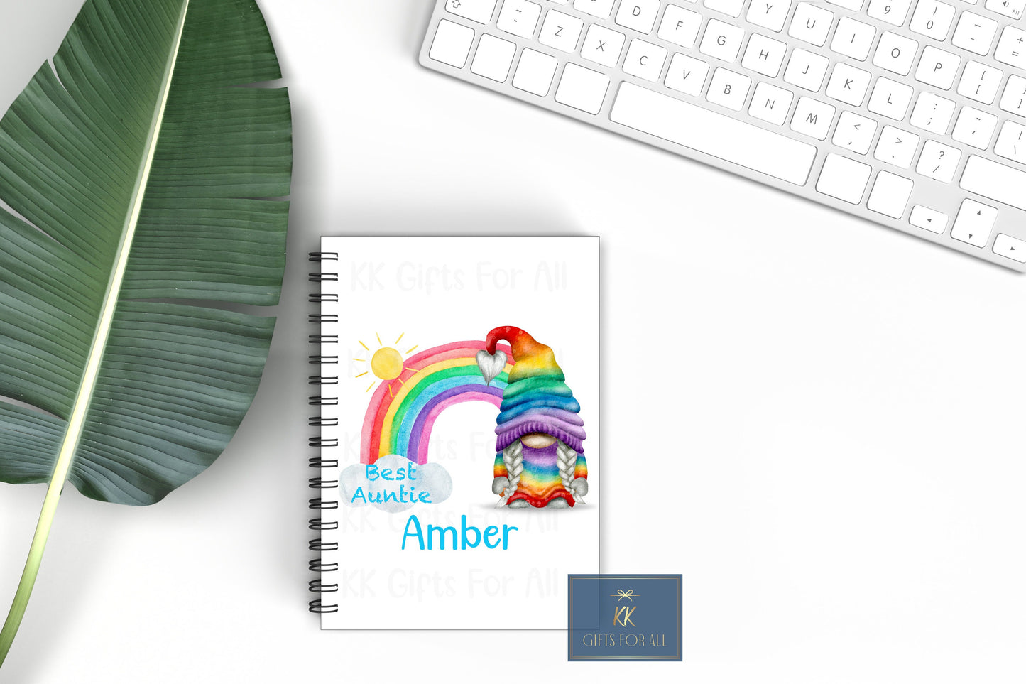 Rainbow Gonk Notebook, Gift For Mum Or Friend, Birthday Gift For Her, Personalised Notepad, A5 Lined Notes, Custom Gnome Notepad, Name,LGBTQ