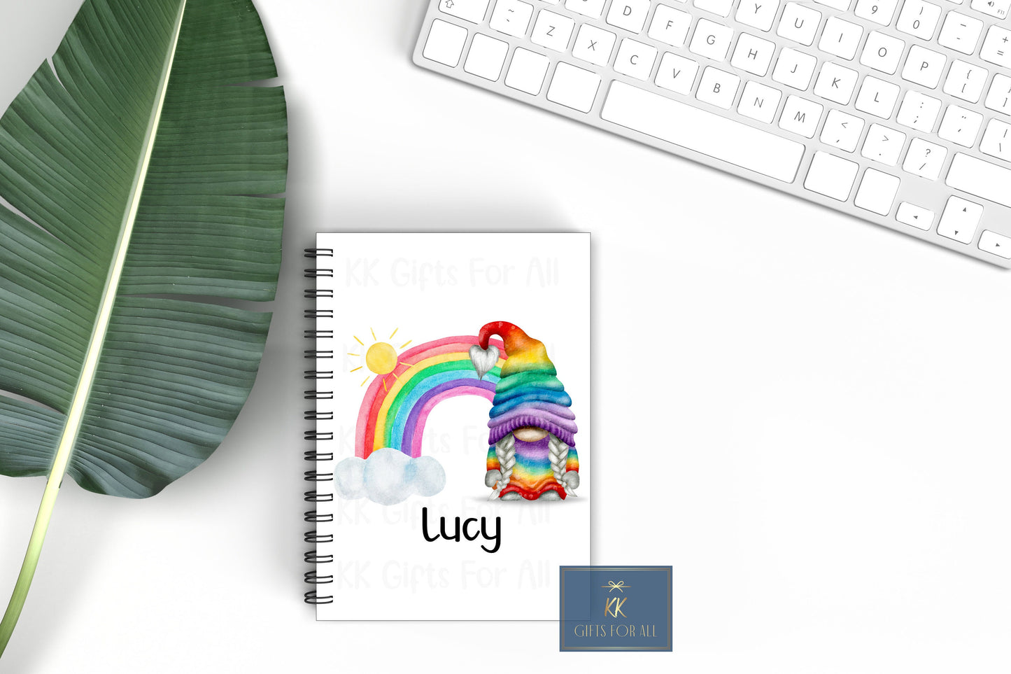 Rainbow Gonk Notebook, Gift For Mum Or Friend, Birthday Gift For Her, Personalised Notepad, A5 Lined Notes, Custom Gnome Notepad, Name,LGBTQ