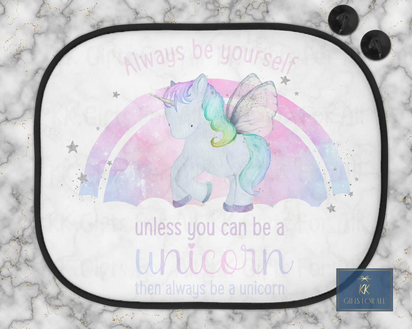 Rainbow Uni Car Shade, Sun Shade, Unicorn Gift, Candyfloss Unicorn Rainbow, Car Sun Visor, Sunshade, Gift For Young Girl, Cute Pastel Uni