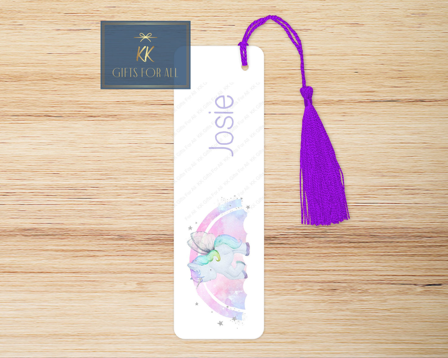 Rainbow Unicorn Bookmark, Personalised Bookmark, Pastel Unicorn Rainbow, Custom Magical Horse, Cute Girls Unicorn Book Marker, Girls Gifts