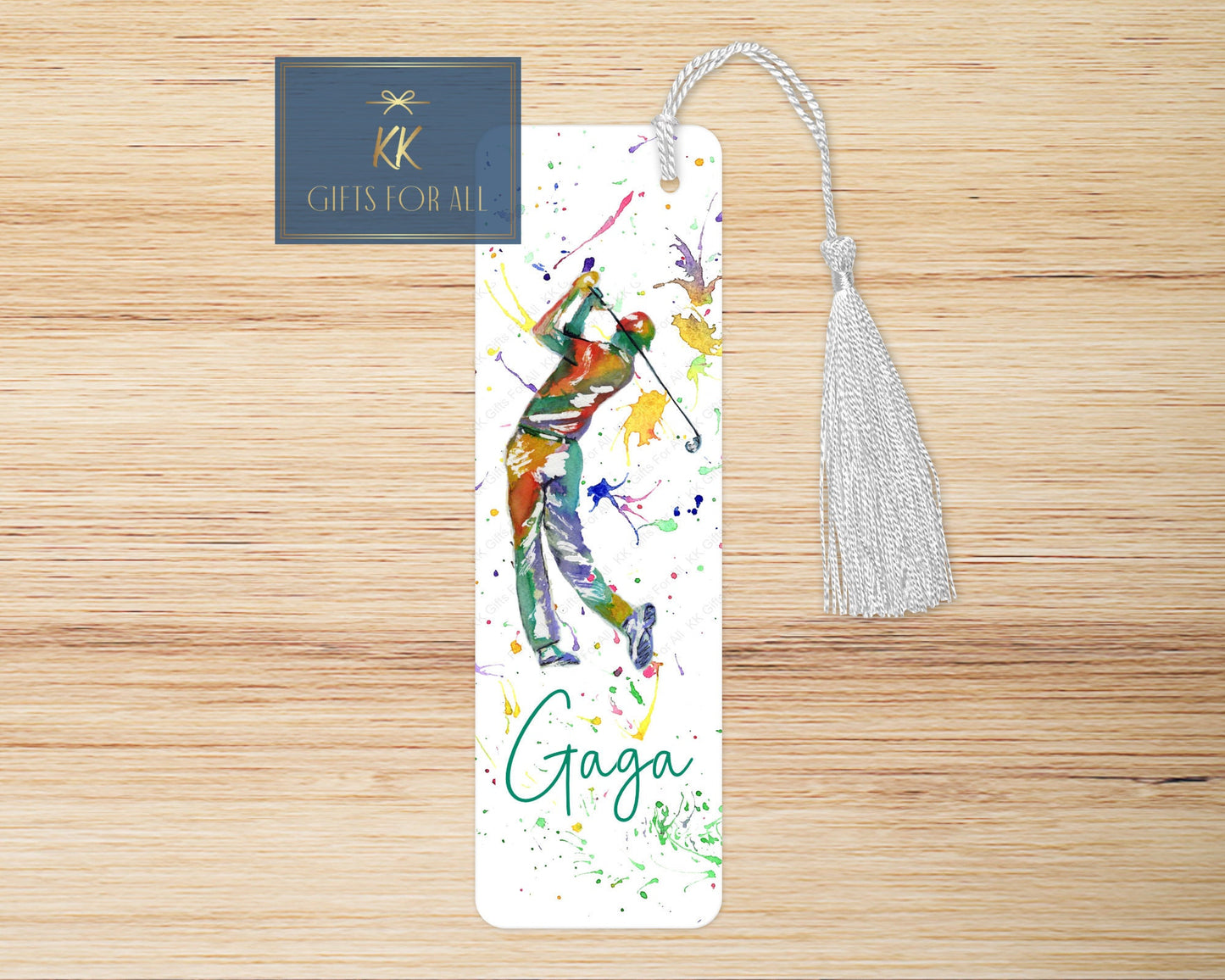 Personalised Golfer Bookmark, Personalised Bookmark, Male Letterbox Gifts, Gift For Dad, Golf Lover Gift, Golf Book Marker, Watercolour Golf