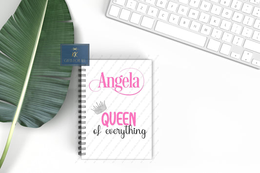 Queen Notebook, Personalised Gifts, Gift For Mum, Friend, Sister, Birthday Gift For Her, Personalised Notepad, A5 Notes, Colleague Gift,