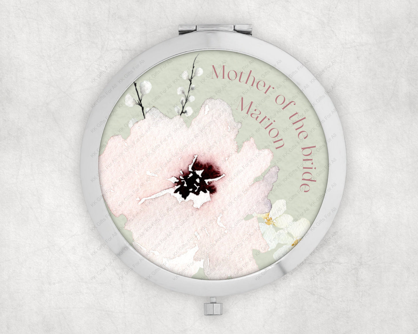 Personalised Compact Mirror, Gift For Her, Bridesmaid Gift, Thank you Gift, Gift For Best Friend, Round Mirror, Bridal Party Gift