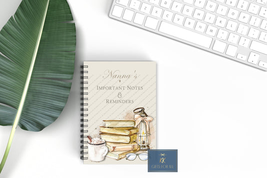 Personalised Notebook, Important Notes & Reminders, A5 Binded Lined Notepad