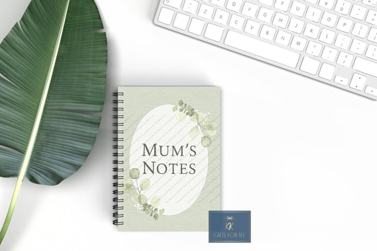 Personalised A5 Botanical Notebook Birthday Gift For Her Green Botanical Theme Important Notes