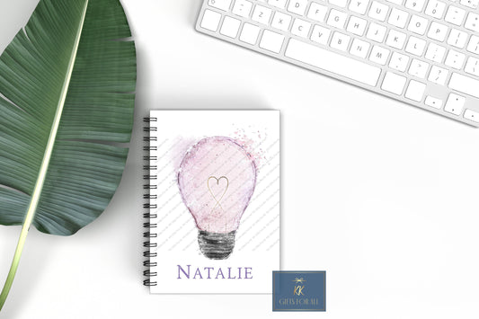 Personalised A5 Pink Lightbulb Notebook, Mums To Do List Book