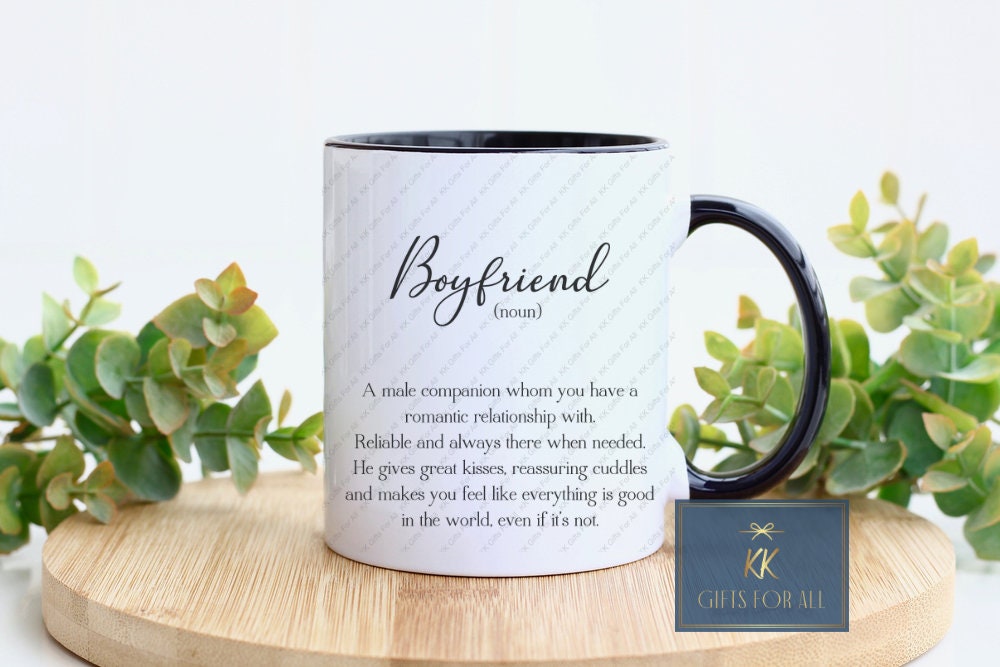 Boyfriend Noun Mug & Coaster, Birthday Gift For Him, Boyfriend Dictionary Definition, Boyfriend Birthday, Boyfriend Valentines Day Gift