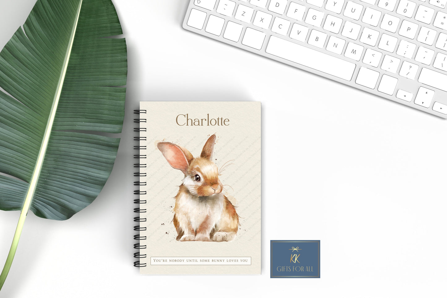 Bunny Notebook, Gift For Mum Birthday, Thank You Gift For Her, Personalised Notepad, A5 Lined Notes, Year Of The Rabbit, Bunny Rabbit Gifts