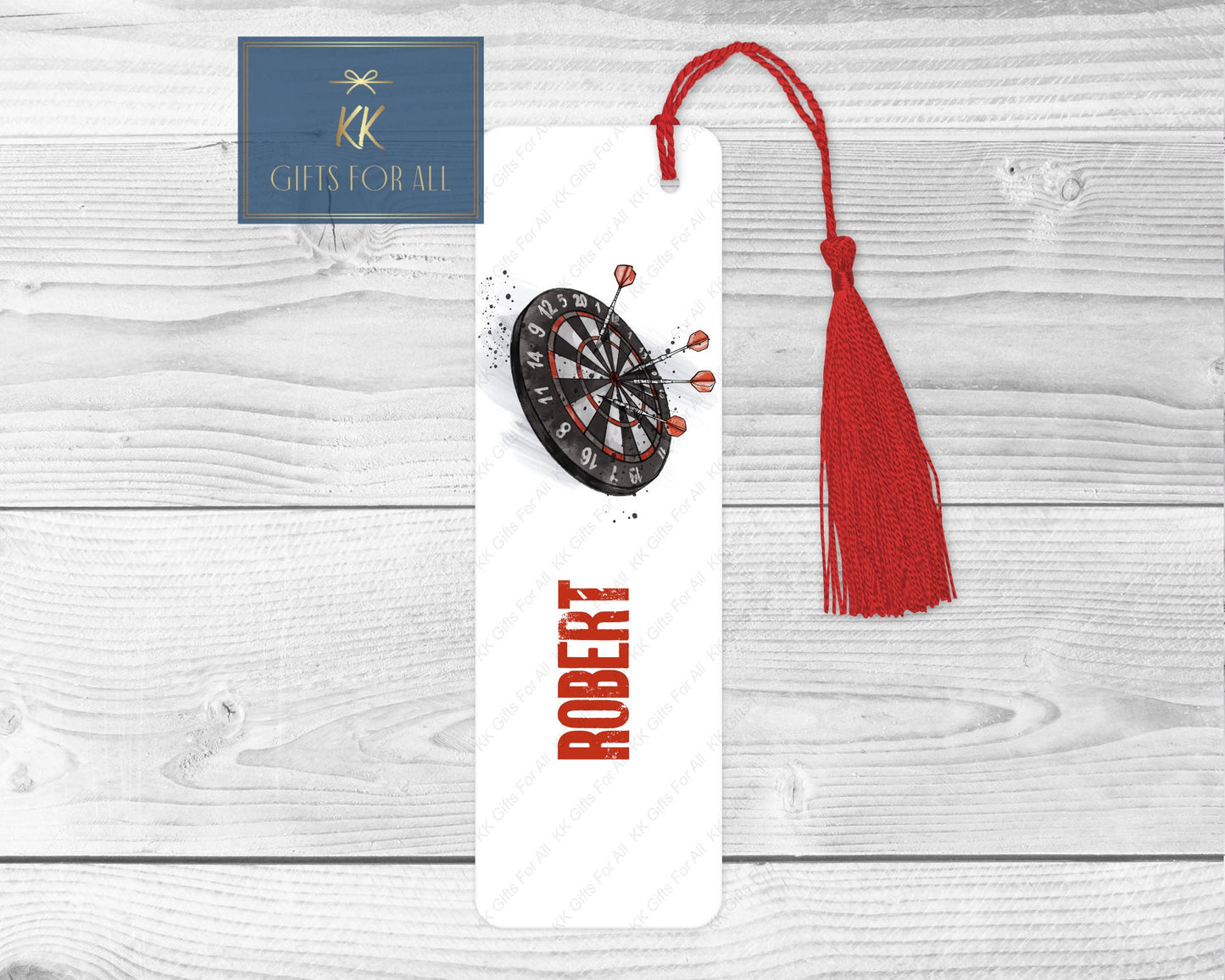 Dart Board Bookmark, Personalised Bookmark, Letterbox Gift For Him, Darts Lover Gift