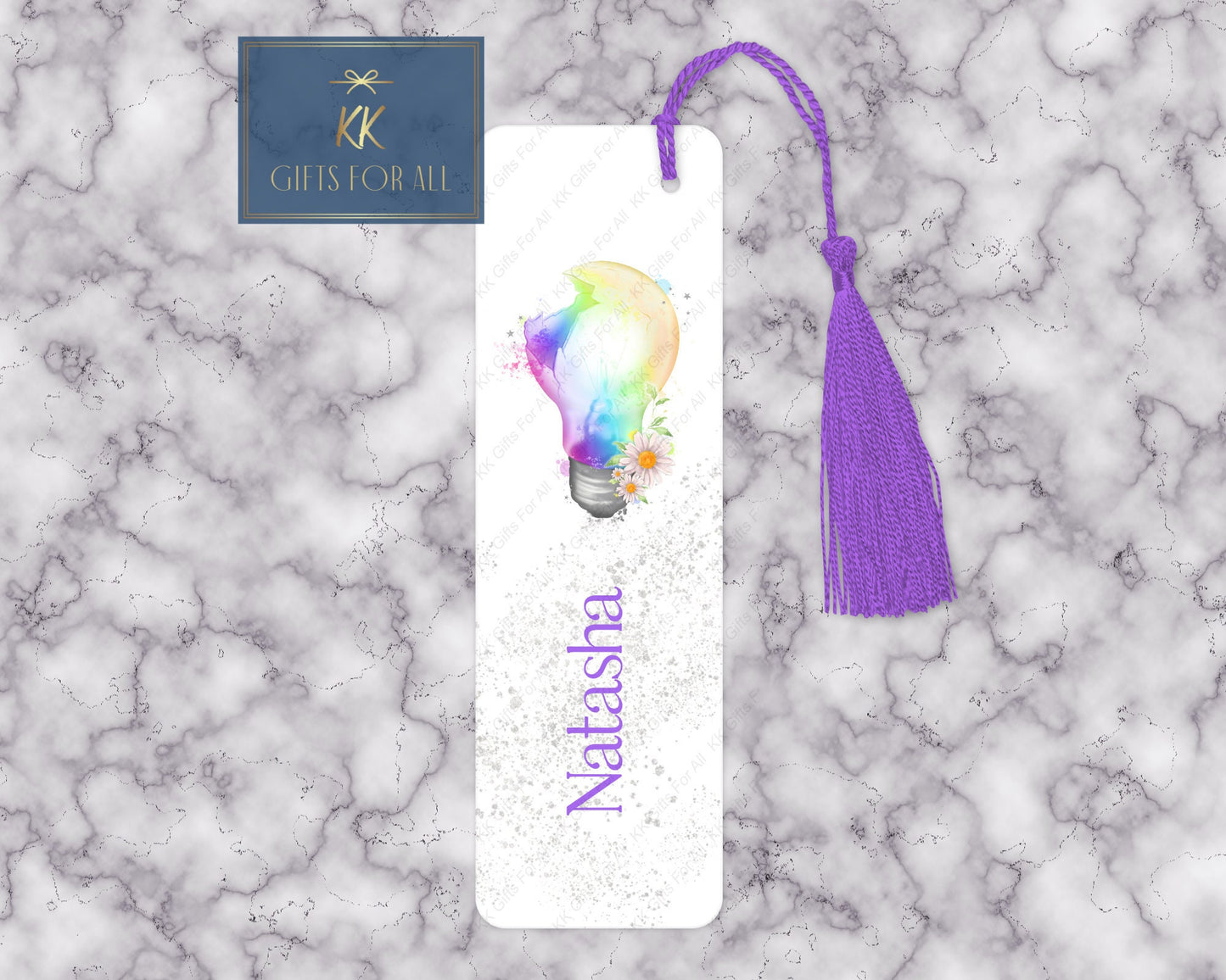Rainbow Lightbulb Bookmark, Personalised Bookmark, Letterbox Gifts