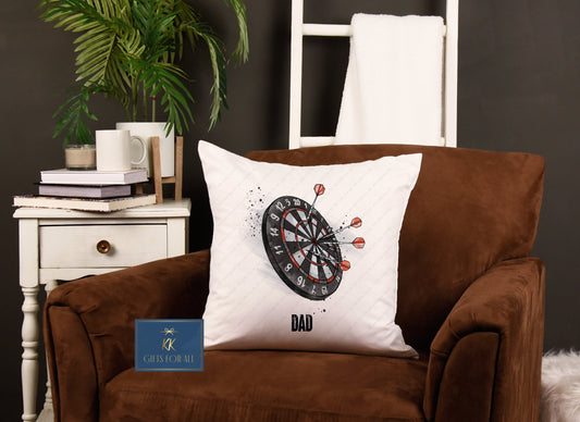 Personalised Cushion, Darts Cushion, Gift For Male, Father's Day Gift, Dad Grandad Cushion