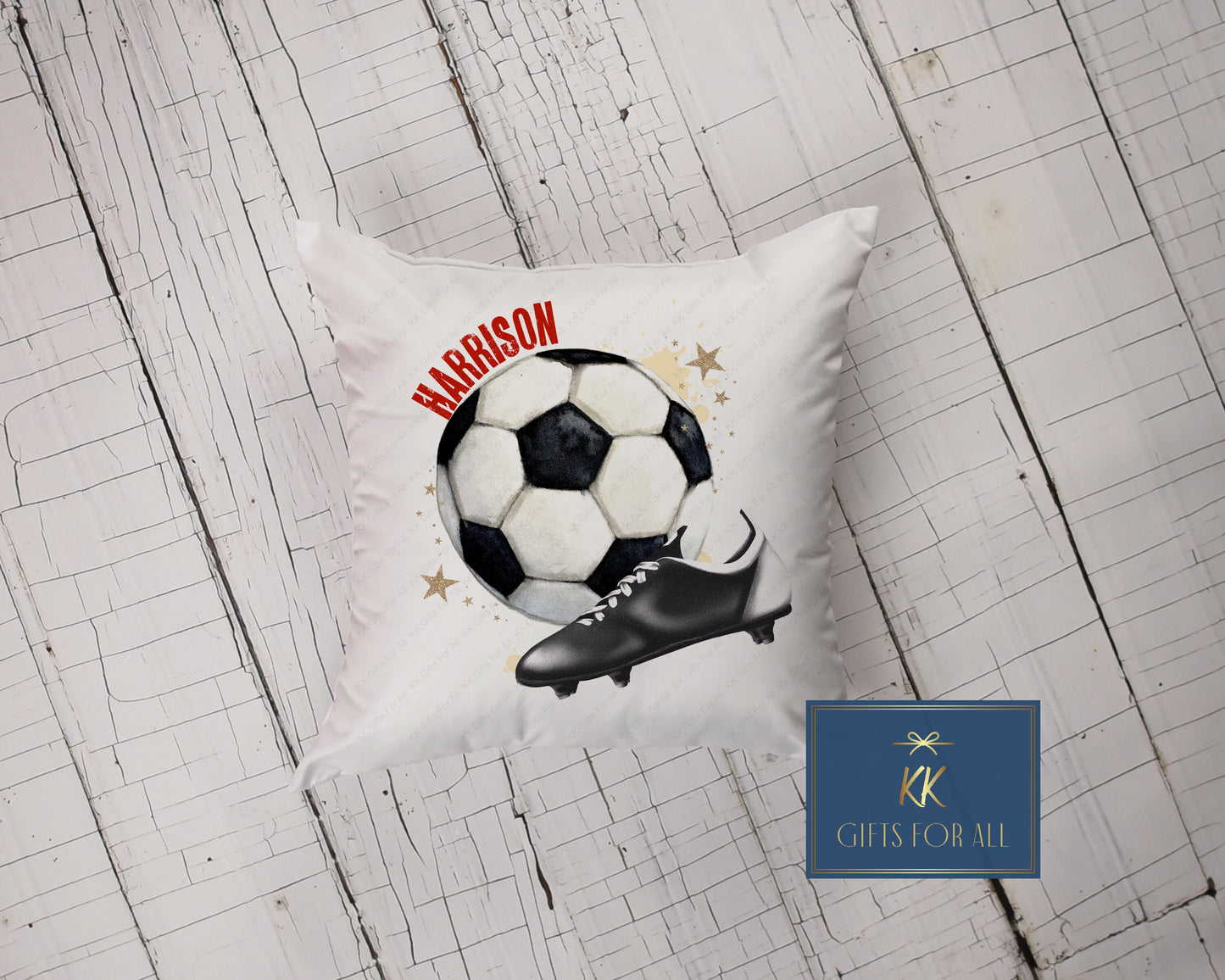 Personalised Football Cushion, Sports Cushion Gift, Football Lover Gift, Football & Boots, Gift For Kids