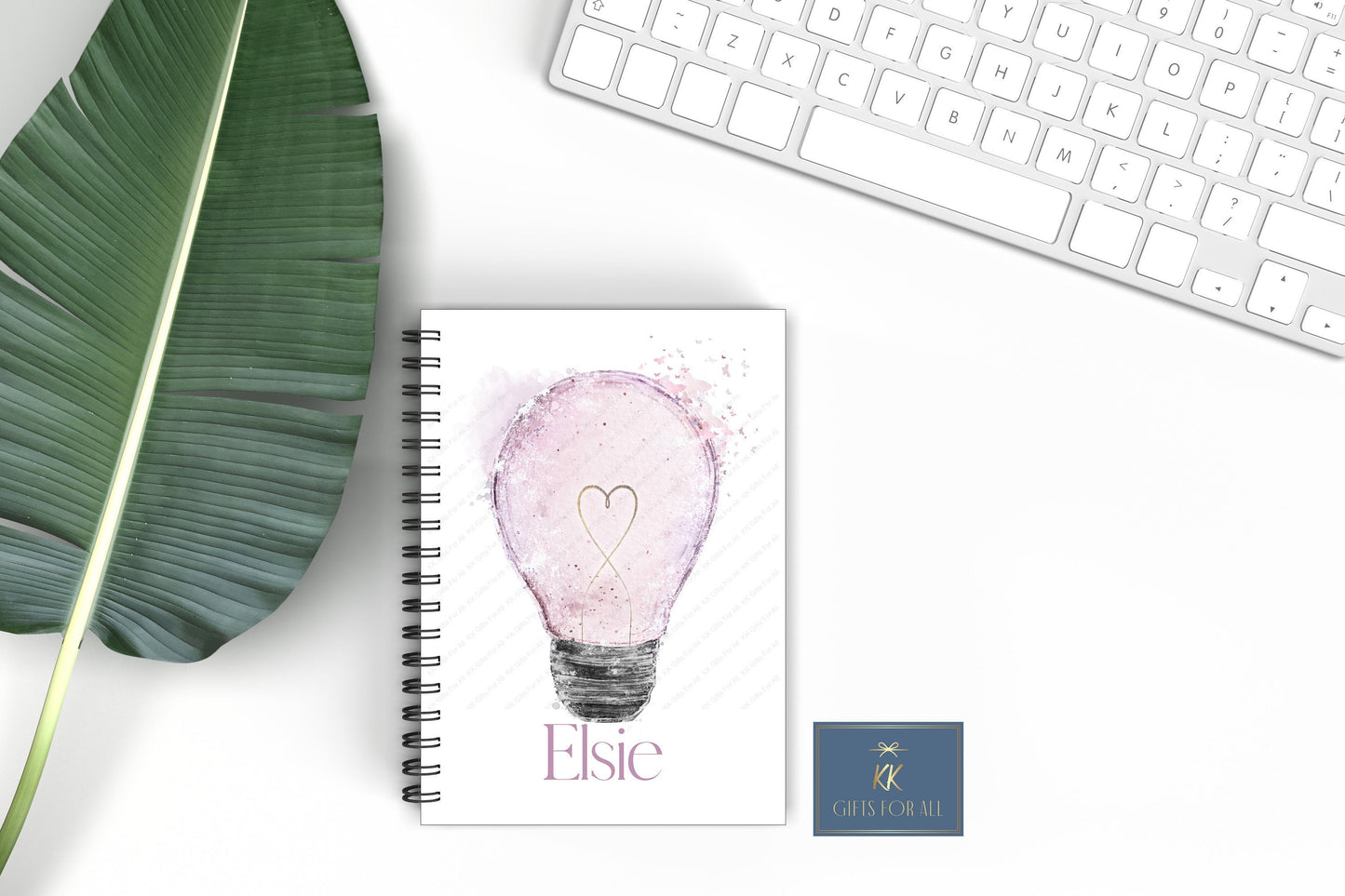 Pink Lightbulb Notebook, Gift For Mum, Friend Birthday Gift, Personalised A5 Notepad, Notebook Gifts For Her