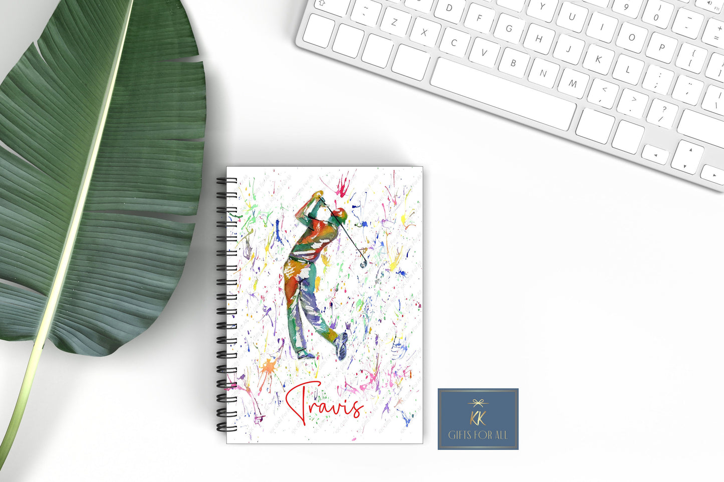 Personalised Golf A5 Notebook, Gift For Golfer Dad, Grandad Birthday Golfing Gift, Golf Lover Gifts