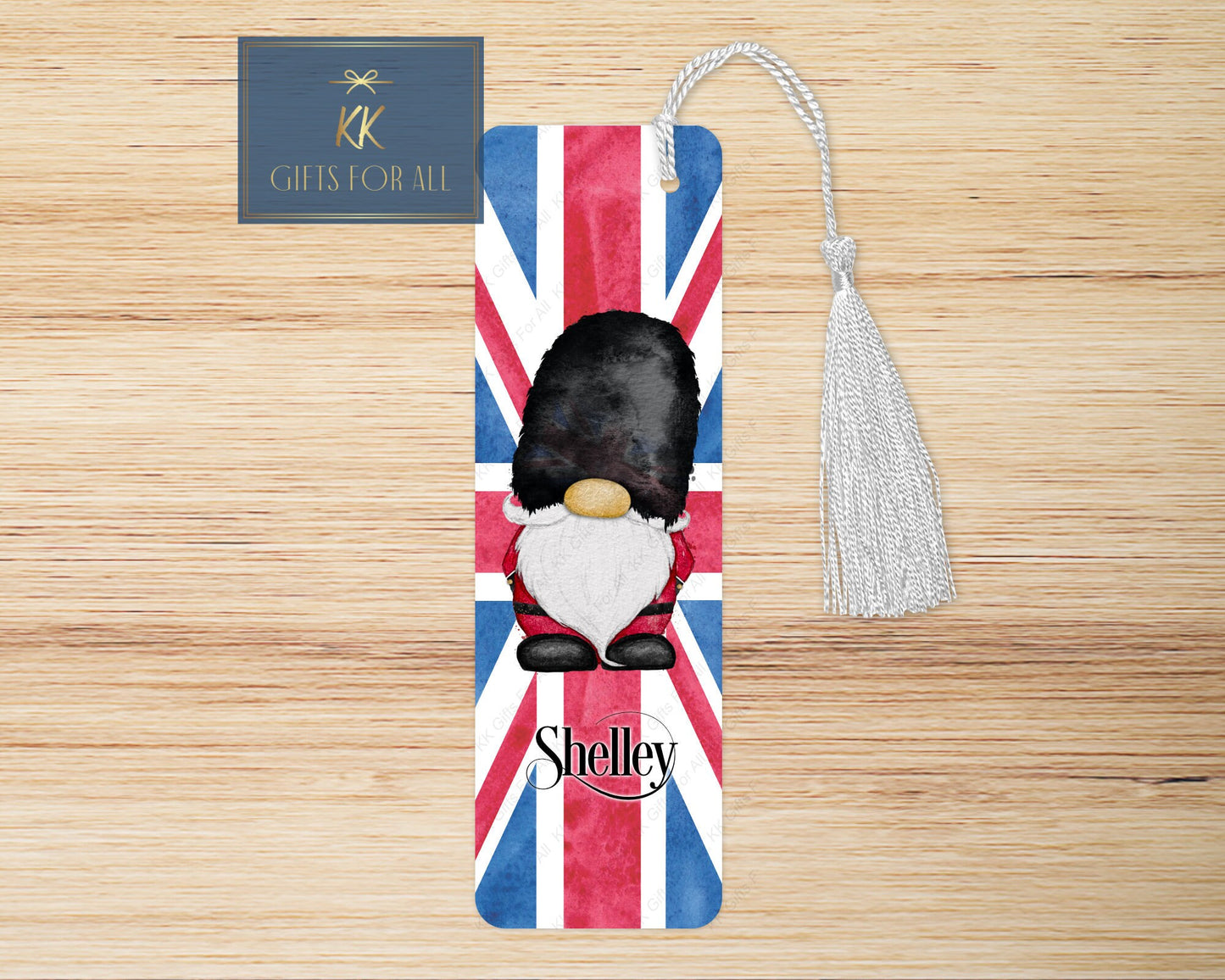 Union Jack London Gonk Bookmark, Personalised Gonk Guard Bookmark, King Charles Coronation Bookmark Gift