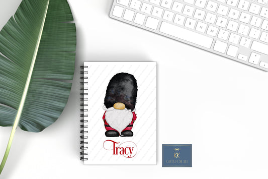 Personalised London Guard Gonk A5 Notebook, King Charles Coronation Notebook Gift