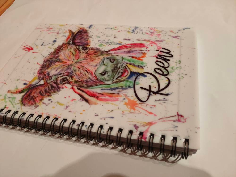 Rainbow Cow Personalised Notebook, Gift For Her Birthday, Dexter Cow, Farm Cattle