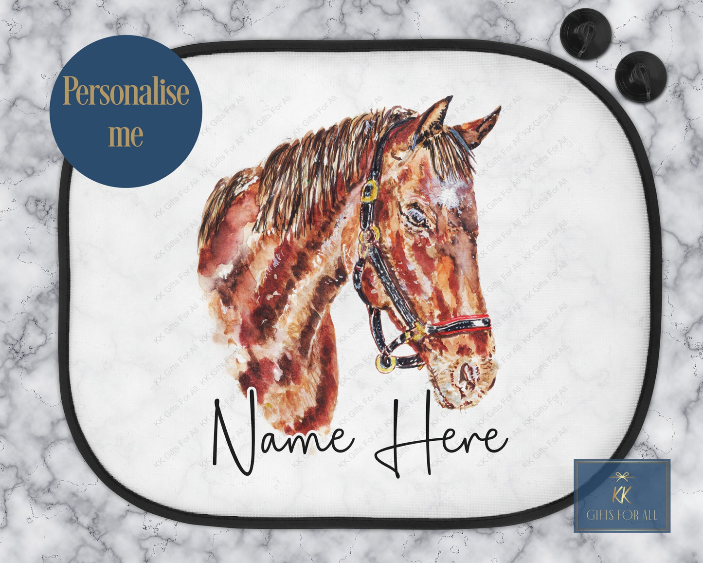 Personalised Horse Car Sun Shade, Car Window Sun Visor