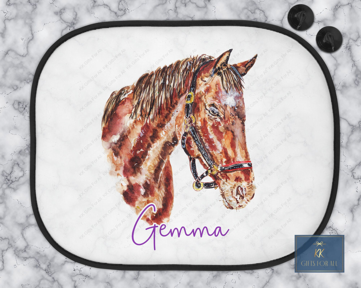 Personalised Horse Car Sun Shade, Car Window Sun Visor