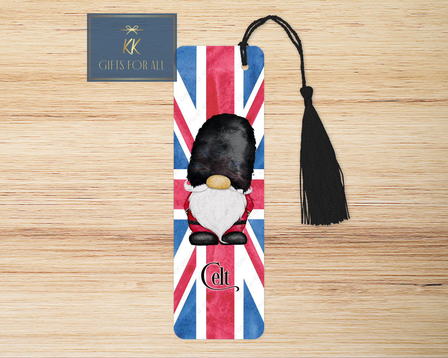 Union Jack London Gonk Bookmark, Personalised Gonk Guard Bookmark, King Charles Coronation Bookmark Gift