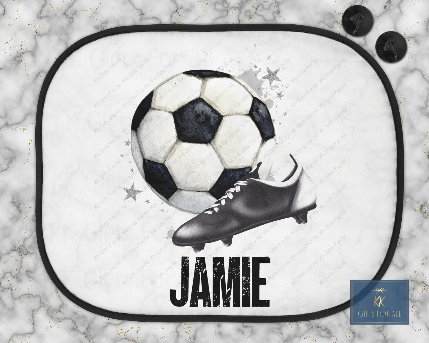 Personalised Football Car Sun Shade, Girl Or Boy Car Sun Visor