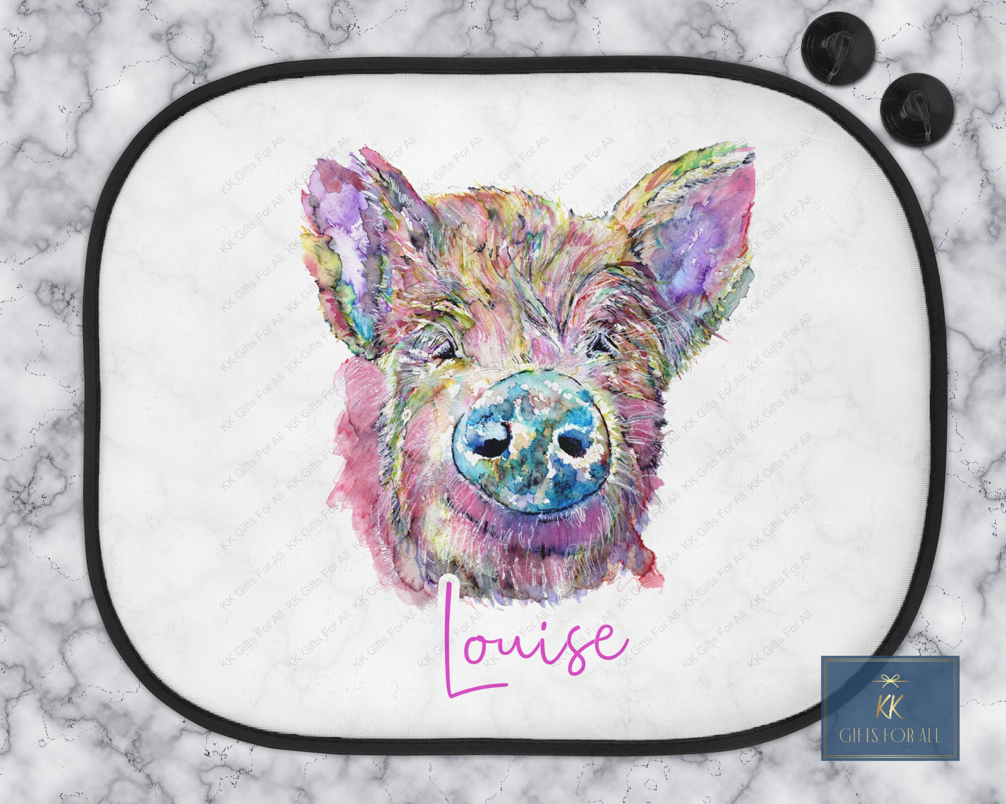 Personalised Pig Car Sun Shade, Piglet Car Sun Visor