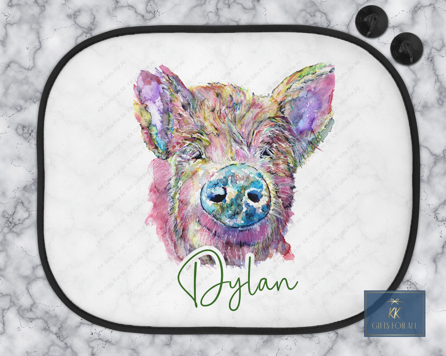 Personalised Pig Car Sun Shade, Piglet Car Sun Visor