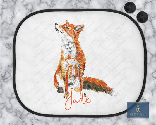 Personalised Fox Car Sun Shade, Wild Fox Car Sun Visor