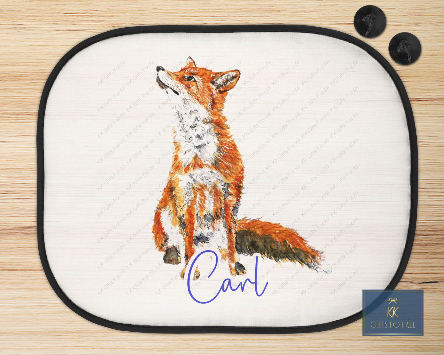 Personalised Fox Car Sun Shade, Wild Fox Car Sun Visor