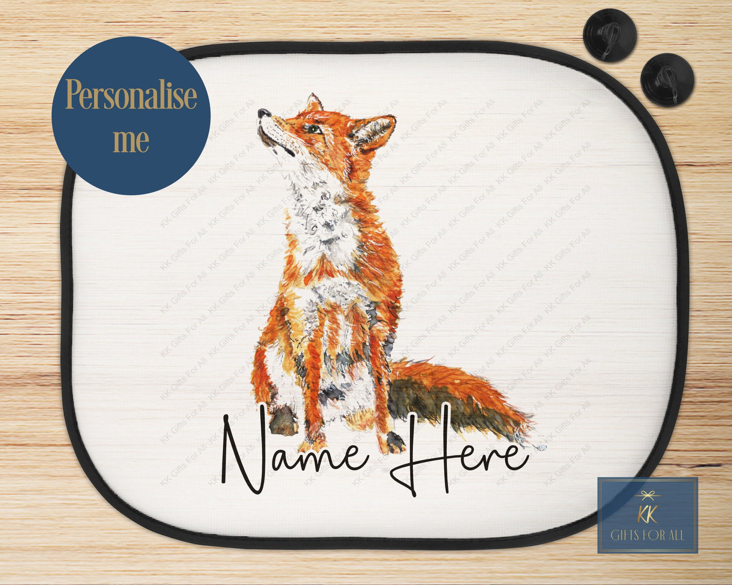 Personalised Fox Car Sun Shade, Wild Fox Car Sun Visor