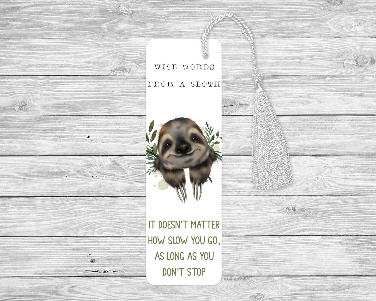 Personalised Sloth Bookmark Cute Sloth Quote Gift Sloth Lover Reading Bookmark Letterbox Gifts