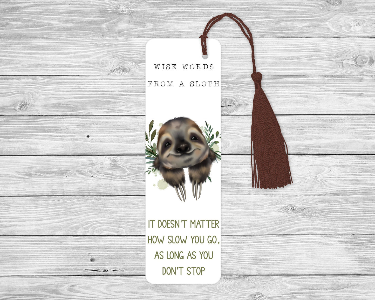 Personalised Sloth Bookmark Cute Sloth Quote Gift Sloth Lover Reading Bookmark Letterbox Gifts