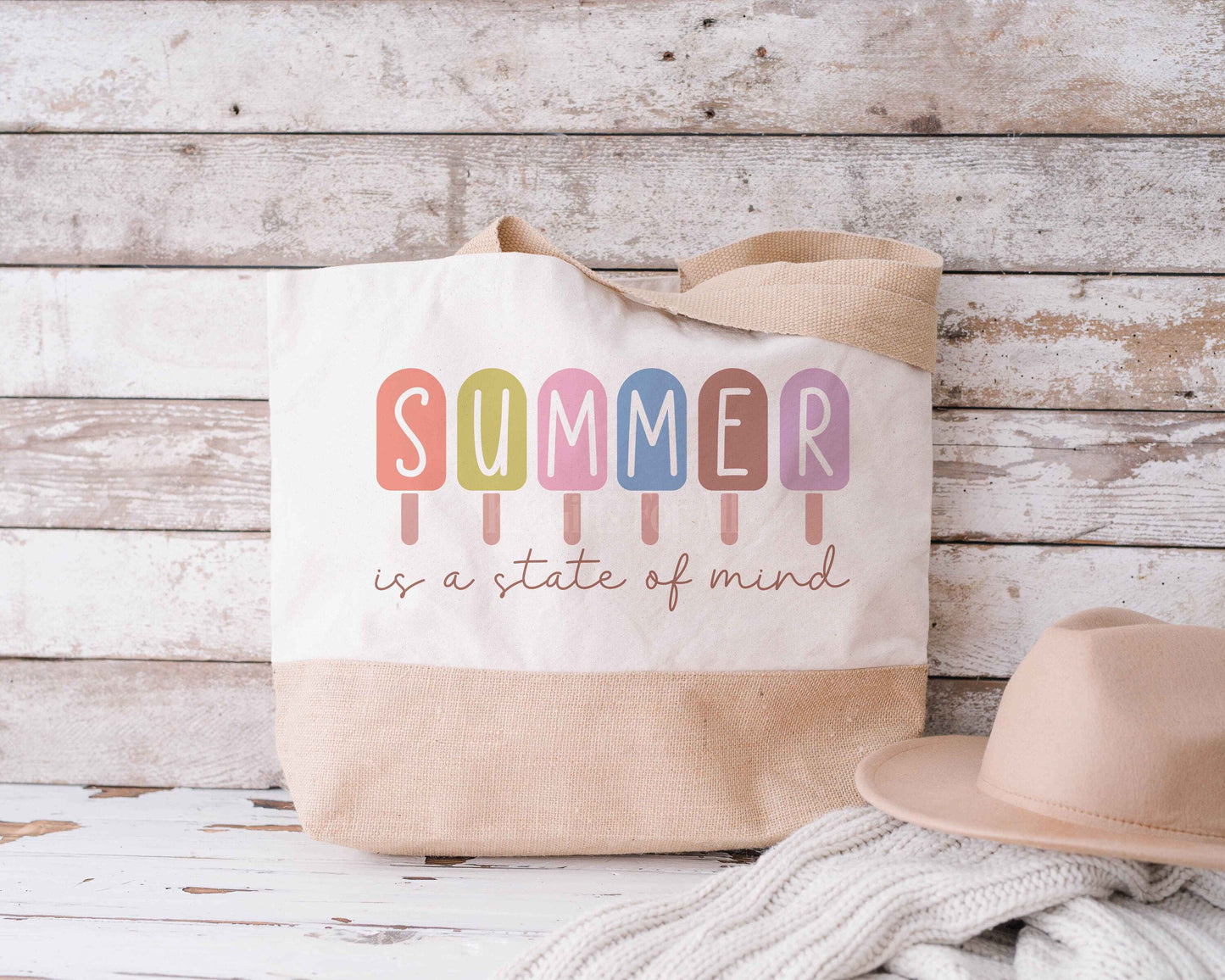 Summer Beach Holiday Jute Totebag, Large Summer Bag