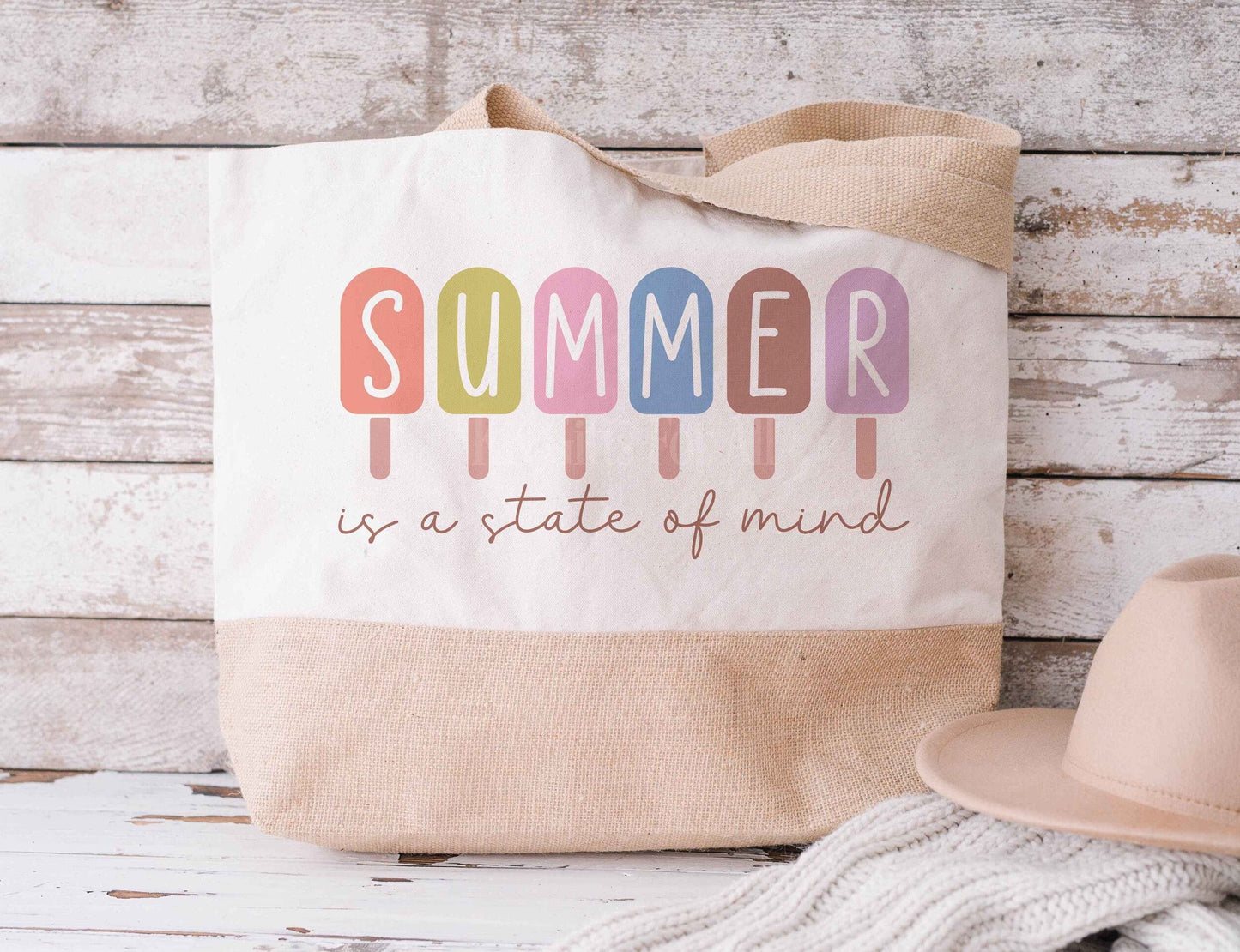 Summer Beach Holiday Jute Totebag, Large Summer Bag
