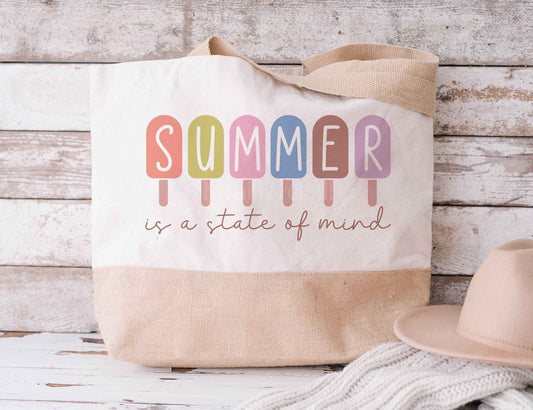 Summer Beach Holiday Jute Totebag, Large Summer Bag