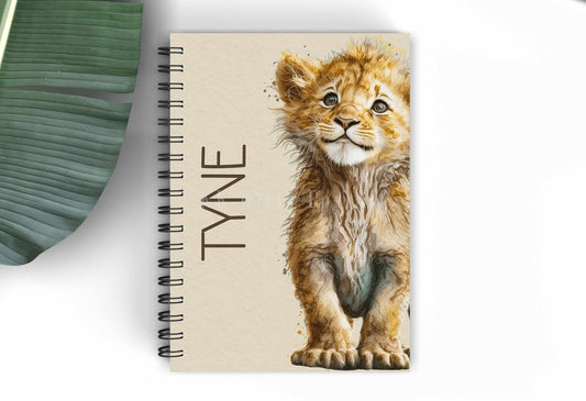 Personalised Lion A5 Notebook, Birthday Gift For Her, Lion Lover Planning Notebook