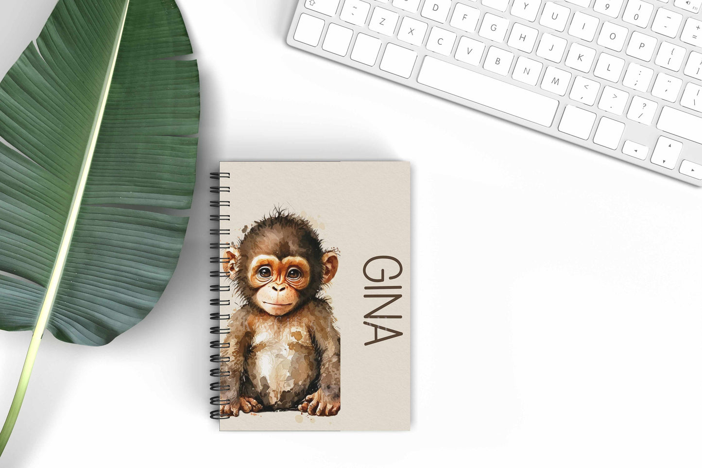 Monkey Personalised A5 Notebook,Safari Monkey Gifts For Her