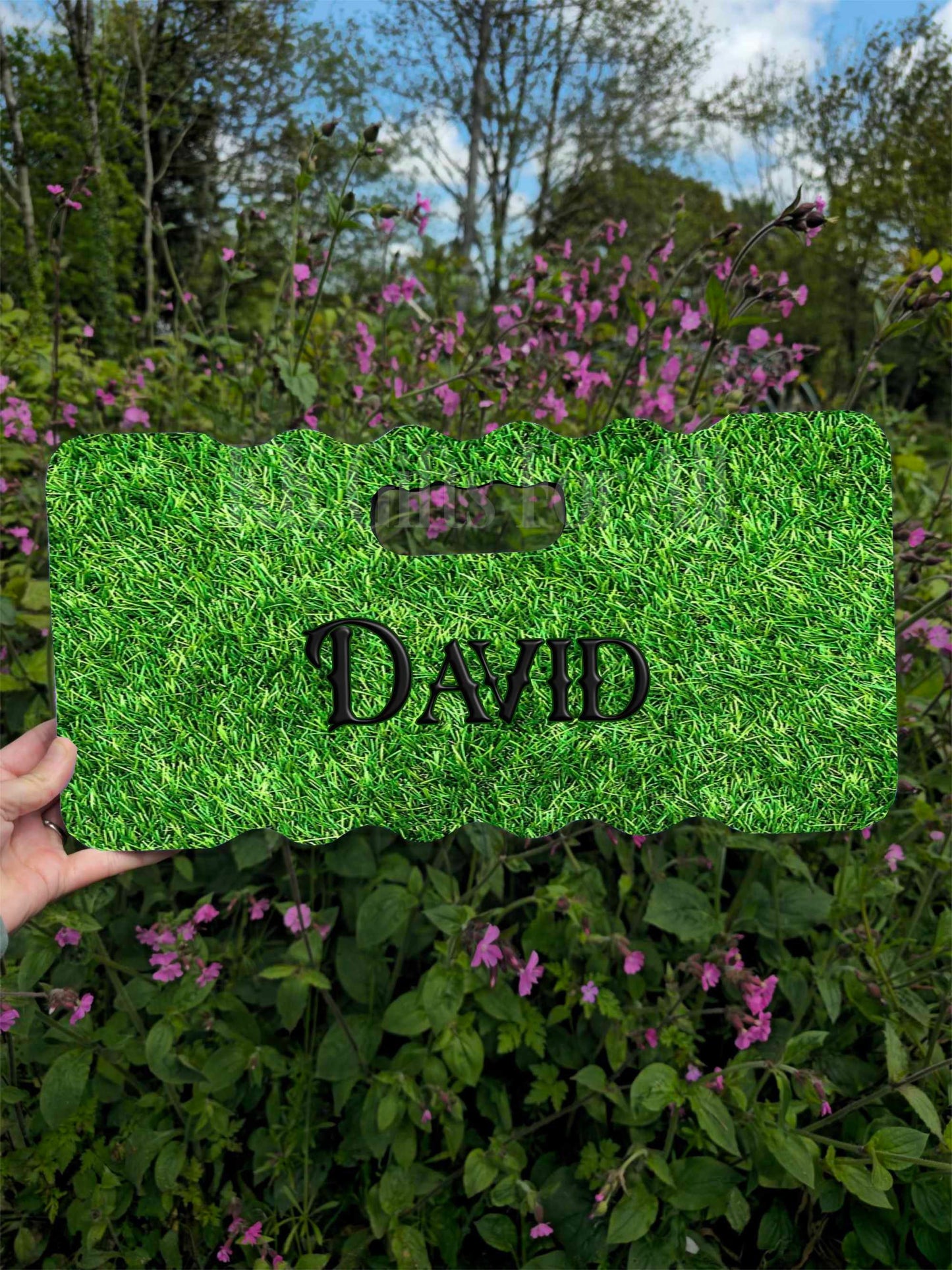 Personalised Green Grass Kneeling Pad, Men DIY Gardening, Grandad Daddy Gramps