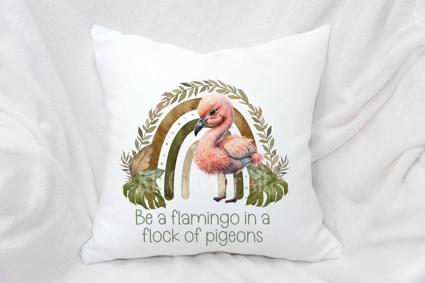 Personalised Flamingo Cushion, Bedroom Nursery Decor Pillow, New Baby Gift, Teen Birthday Flamingo
