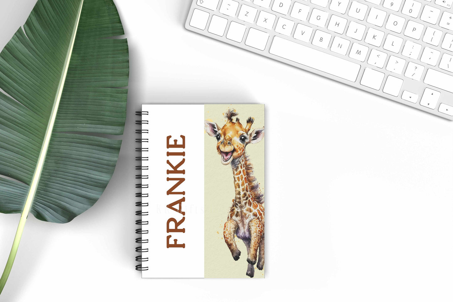 Giraffe Personalised A5 Lined Notebook, Back To School Supplies, Teenager Giraffe Gifts