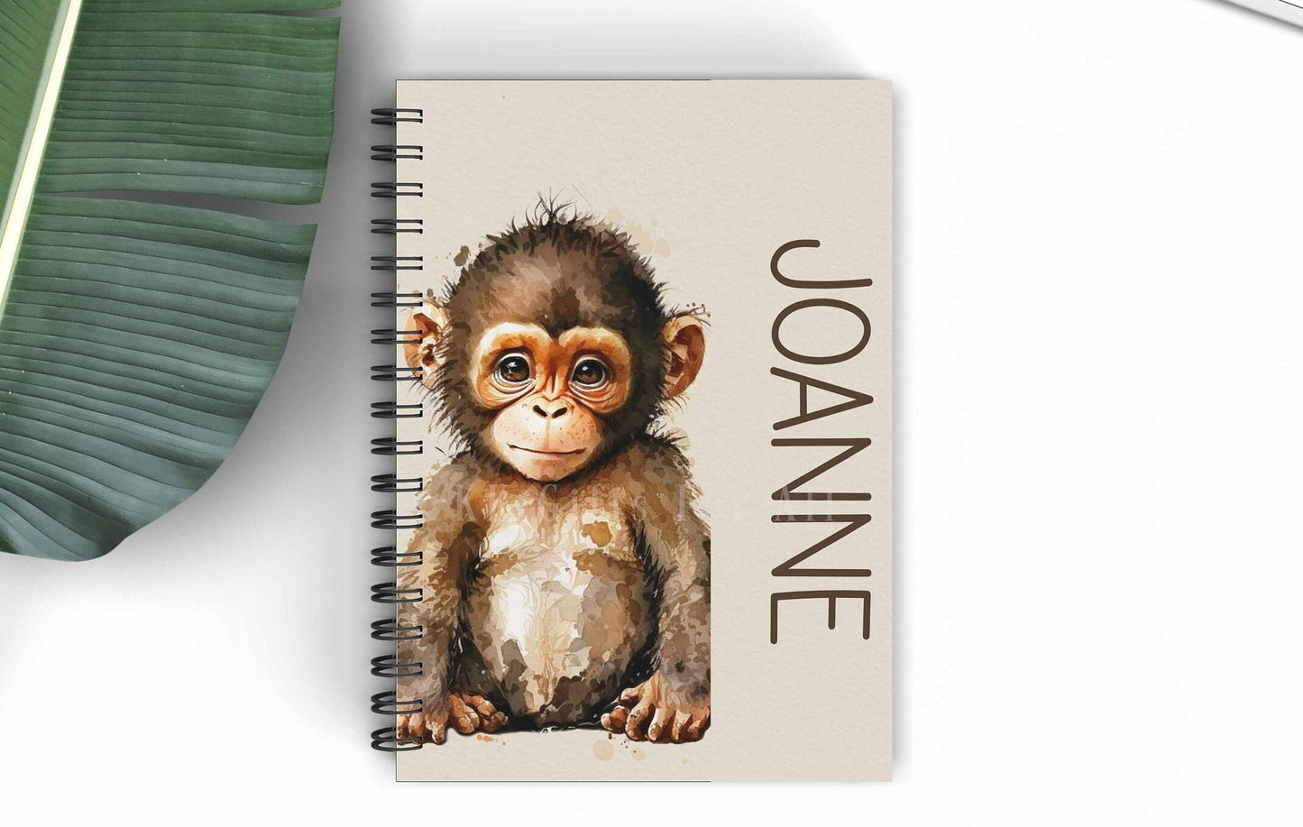 Monkey Personalised A5 Notebook,Safari Monkey Gifts For Her