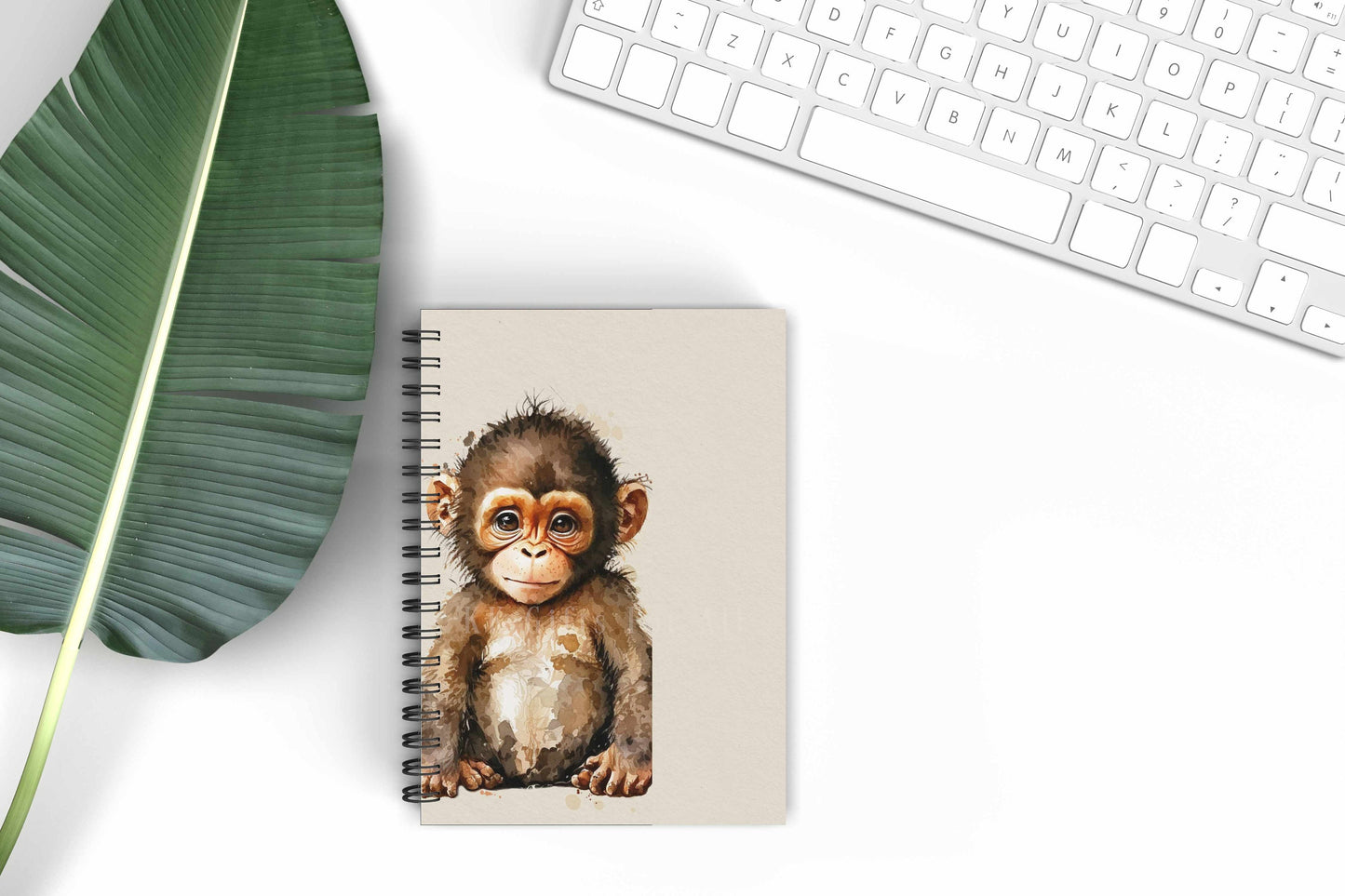 Monkey Name A5 Notebook, Safari Monkey Animal Notepad, Gifts For Her