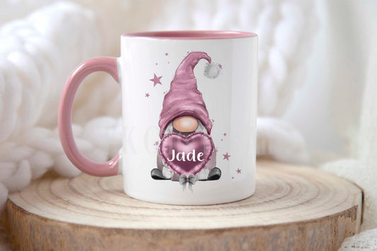 Personalised Pink Gonk Mug & Coaster For Friend Or Wife Birthday Gonk Lover Gifts