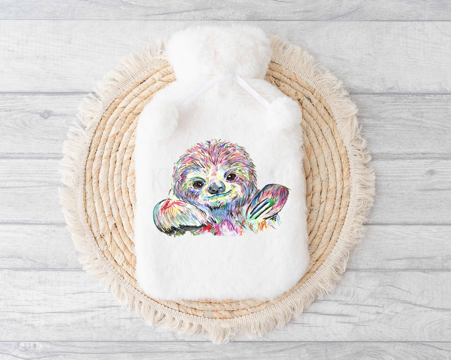 Sloth Hot Water Bottle, Personalised Hotwater Bottle, Gift For Sloth Lovers, Gift For Mum Nan Daughter