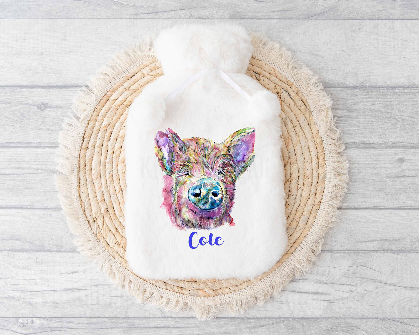 Hot Water Bottle, Personalised Pig Gift, Winter Warmer Gift, Pig Lover Birthday Present