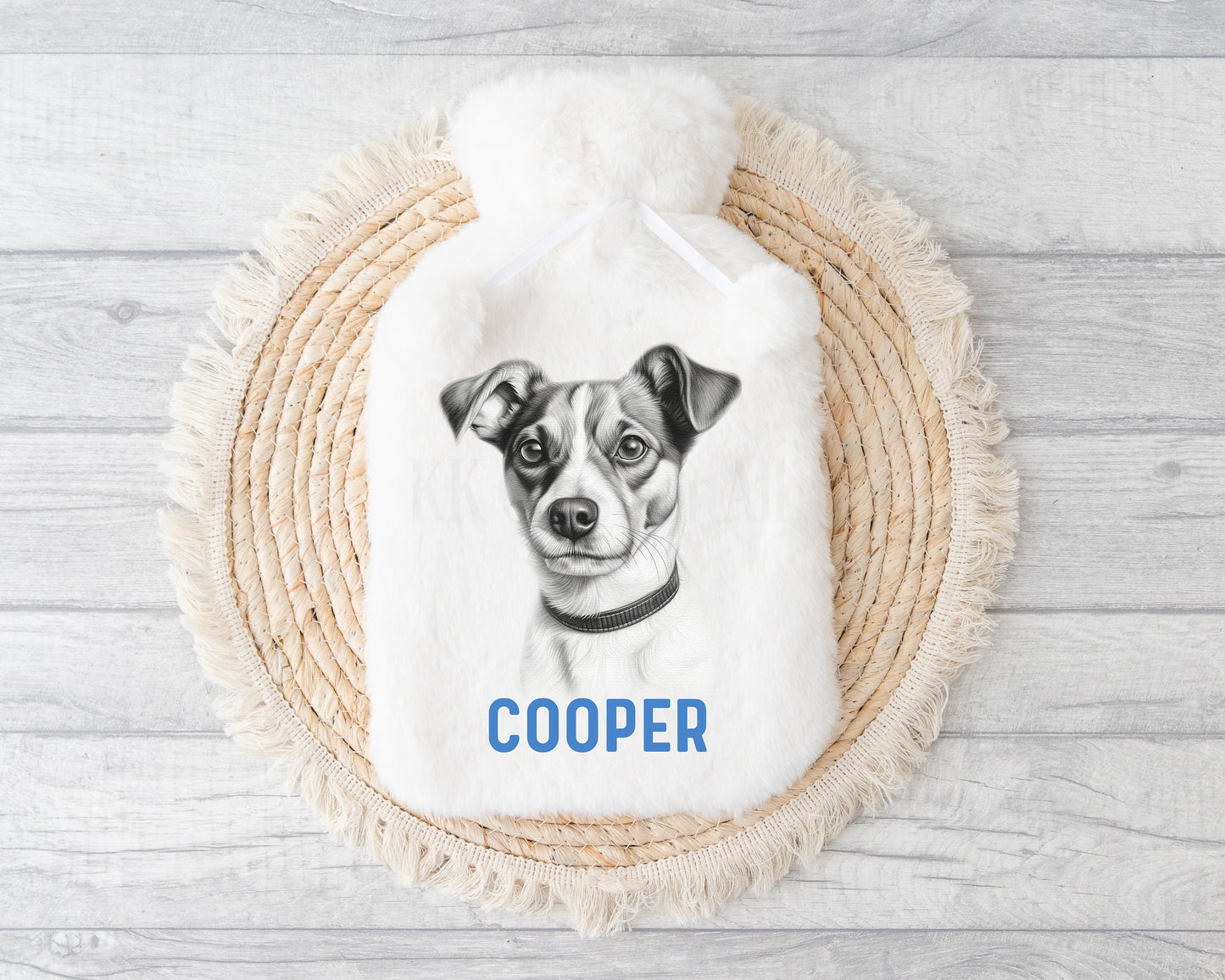 Jack Russell Hot Water Bottle, Personalised Hot Water Bottle, Goft For Jack Russell Owner Lover