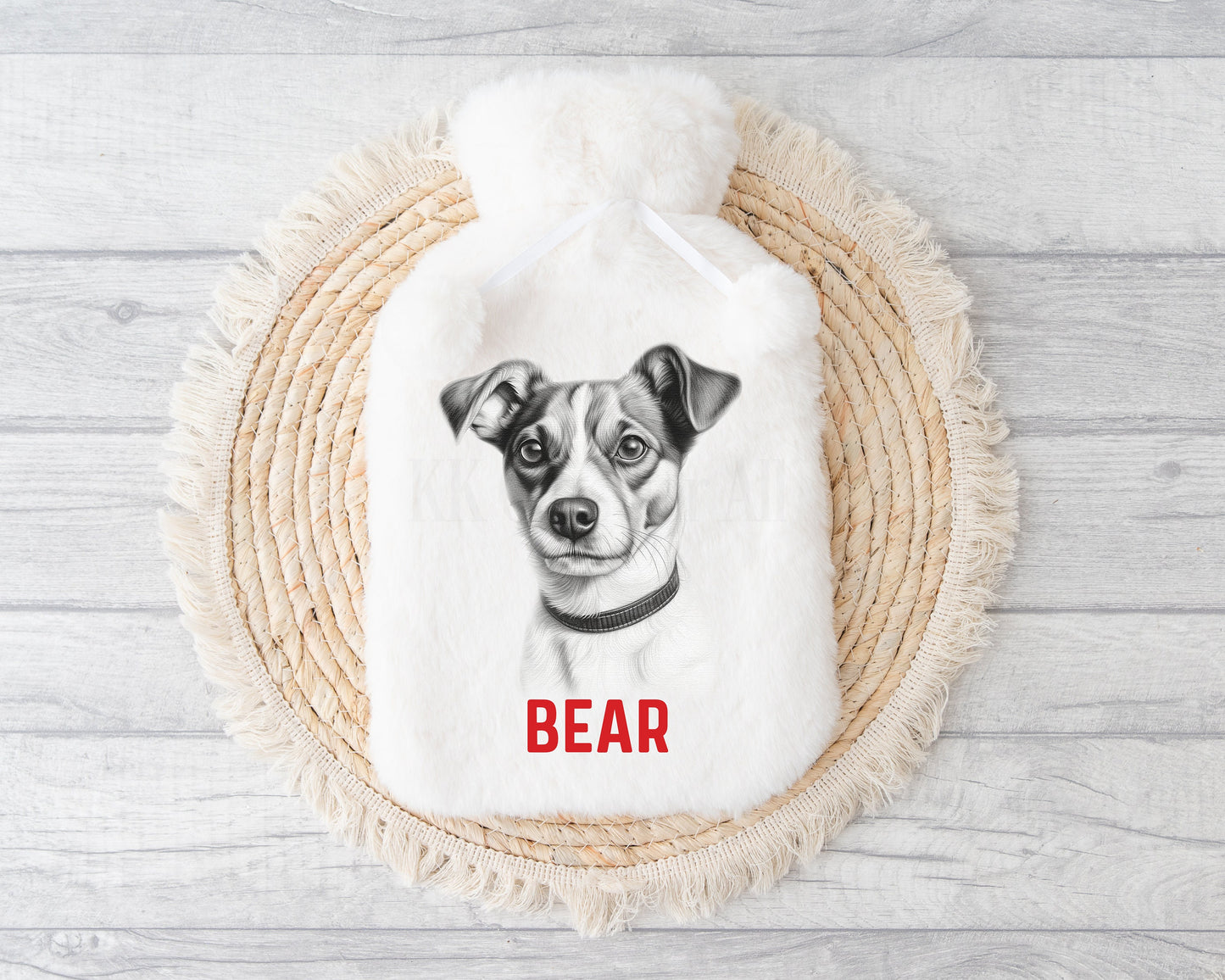 Jack Russell Hot Water Bottle, Personalised Hot Water Bottle, Goft For Jack Russell Owner Lover