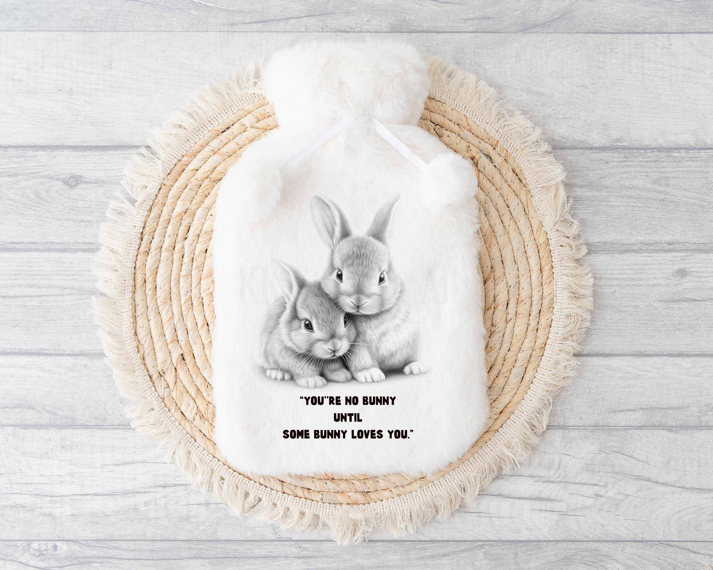 Bunny Rabbit Hot Water Bottle, Cute Rabbit Gift, Christmas Gift For Her Wife Girlfriend