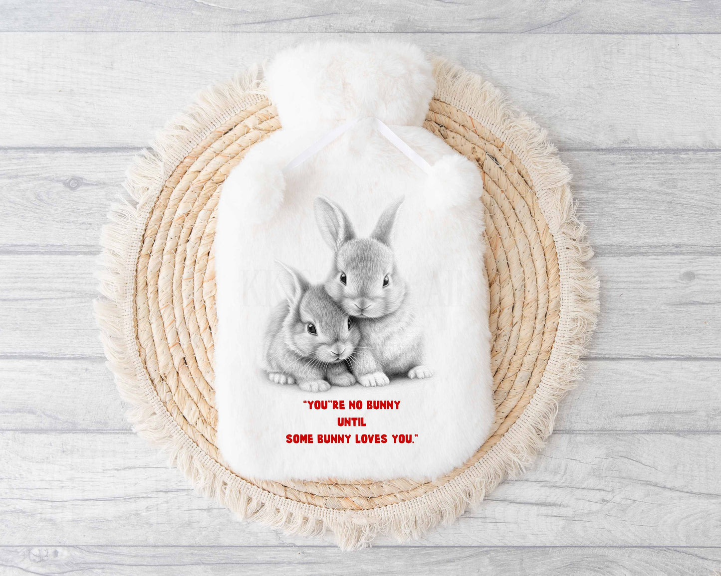 Bunny Rabbit Hot Water Bottle, Cute Rabbit Gift, Christmas Gift For Her Wife Girlfriend